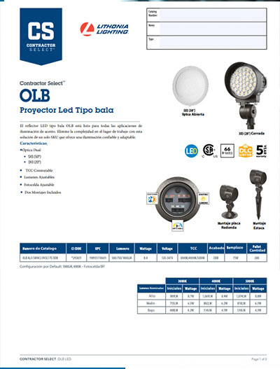 OLB Proyector Led Tipo bala